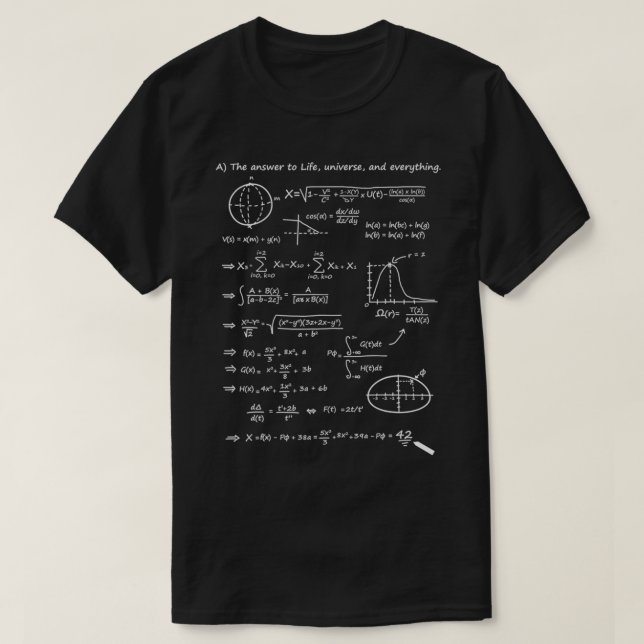 Camiseta la respuesta a la vida el universo y todo 42  (Diseño del anverso)