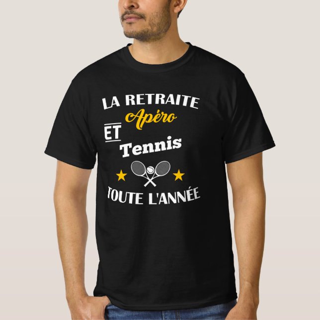Camiseta La retraite apéro et tennis toute l'année homme (Anverso)