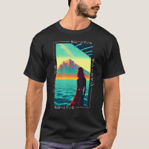 Camiseta La retro de la ola de vaporolas japonesa de los añ