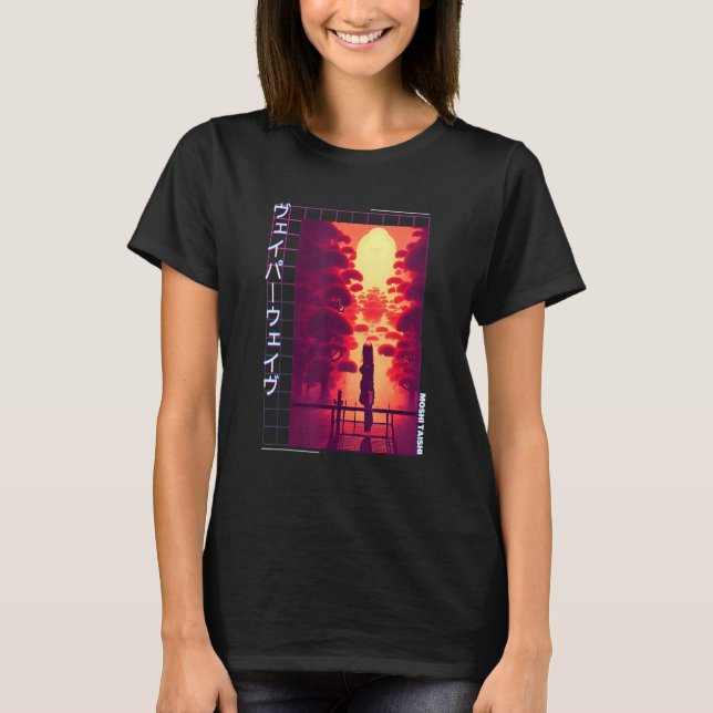 Camiseta La retro de la ola de vaporolas japonesa de los añ (Anverso)