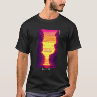 Camiseta La retro de la ola de vaporolas japonesa de los añ