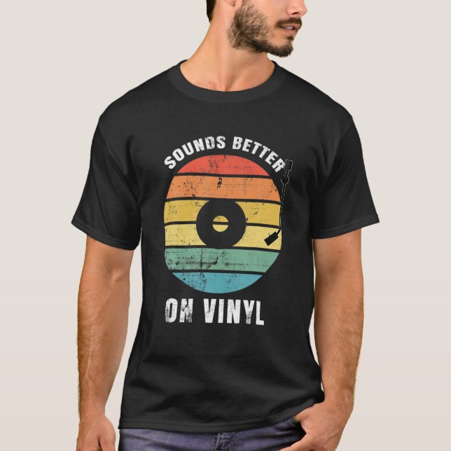 Camiseta La Retro Suena Mejor En Vinyl - Música De La Escue (Anverso)
