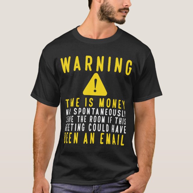 Camiseta La reunión de advertencia de tecnología divertida  (Anverso)