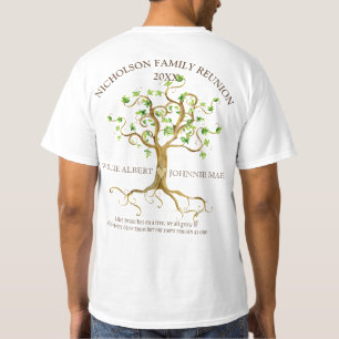 Camiseta La Reunión De La Familia De Raíces De Árboles D