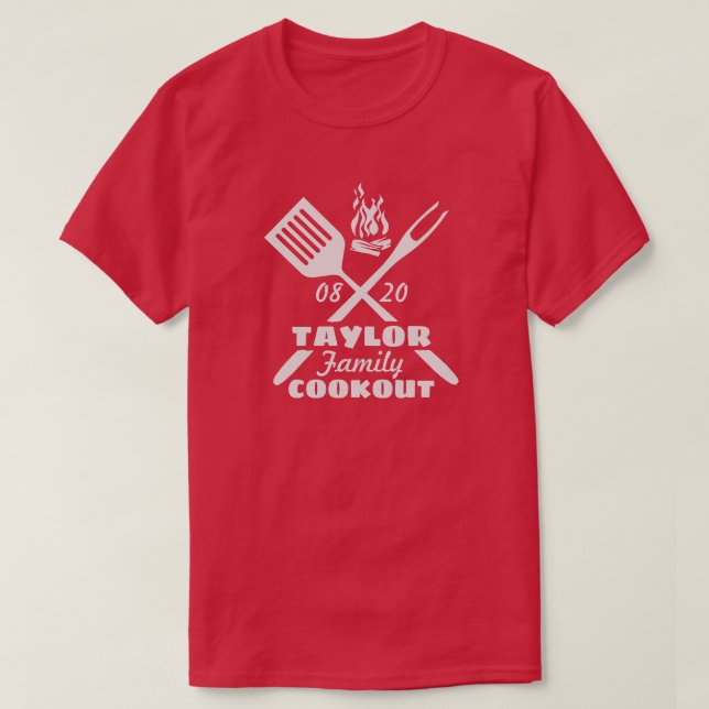 Camiseta La reunión del Cookout de la familia, parrilla (Diseño del anverso)