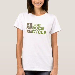 Camiseta La reutilización reduce recicla la camiseta/la