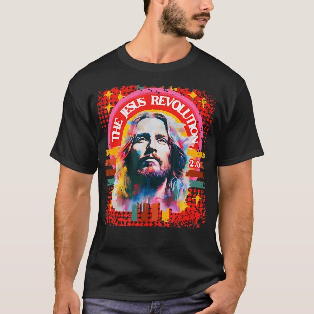 Camiseta La Revolución de Jesús 2.0 Cristiano Psicodélico (Anverso)