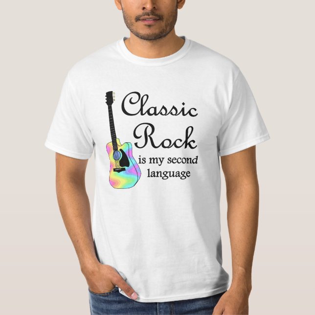 Camiseta La roca clásica es mi segunda lengua (Anverso)