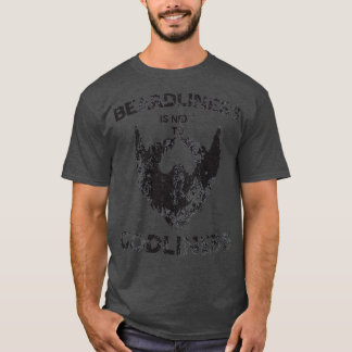 Camiseta La ropa de cama está al lado de la barba angustiad