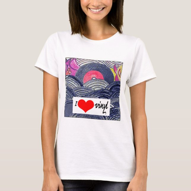 Camiseta La ropa de las mujeres - vinilo del amor de I (Anverso)
