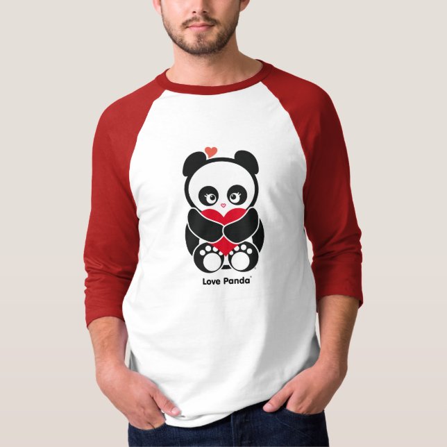 Camiseta La ropa de los hombres del raglán de Panda® del (Anverso)