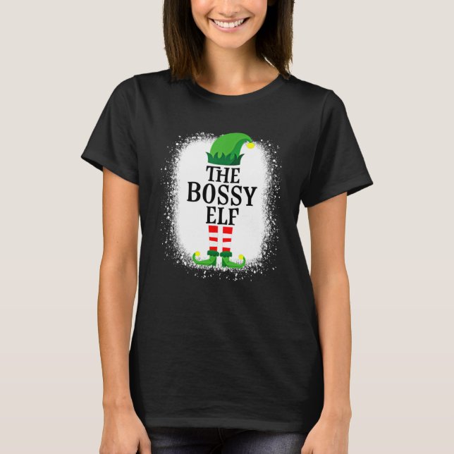 Camiseta La Ropa De Mujer Elfa Mandona De Navidad Combinand (Anverso)