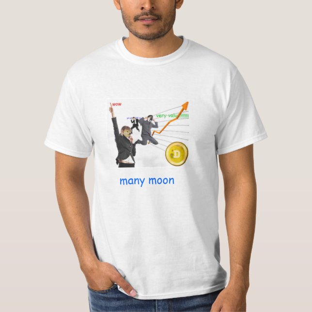 Camiseta La ropa oficial de Dogecoin mucho beneficio, (Anverso)