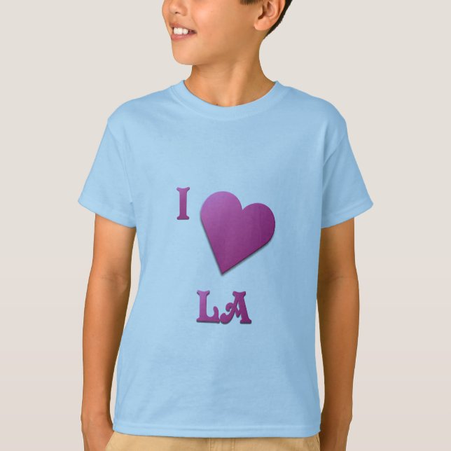 Camiseta LA — Rosa caliente (Anverso)