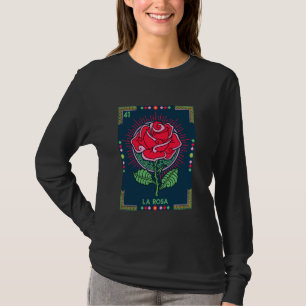Camiseta La Rosa, la tarjeta de Rosa carta de lotería mexic