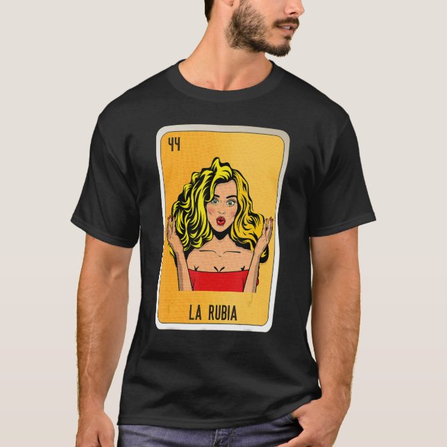 Camiseta La Rubia: Cartas de Bingo de Lottery Mexicano (Anverso)