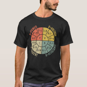 Camiseta La rueda de fórmulas de ingeniería eléctrica retro