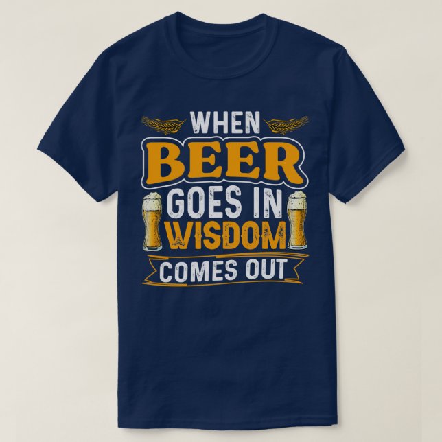 Camiseta La sabiduría de las cervezas sale (Diseño del anverso)