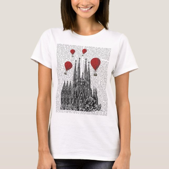 Camiseta La Sagrada Familia y los globos rojos al aire libr (Anverso)
