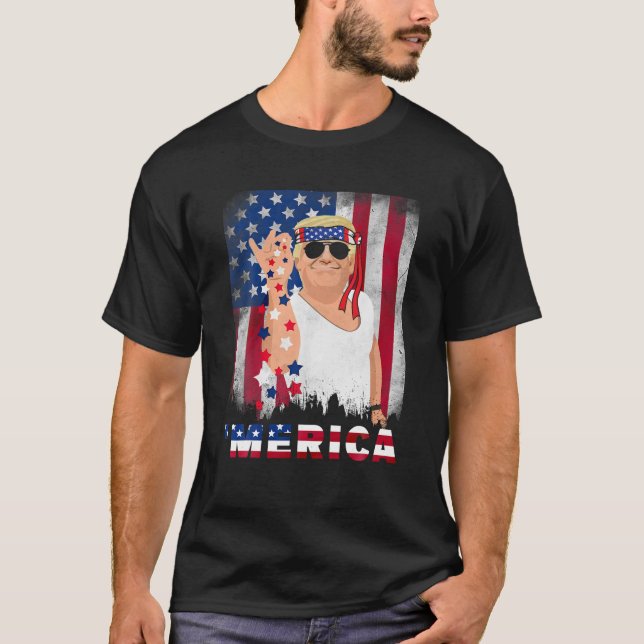 Camiseta La sal de Trump Merica Espolvorea la bandera estad (Anverso)