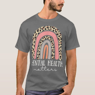 Camiseta La salud mental importa Leopard Imprime el arcoiri