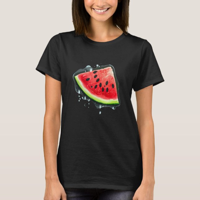Camiseta La sandía en la salpicadura de la vibe acuática de (Anverso)