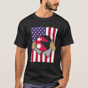 Camiseta La sangre de la bandera de Nepal dentro de mí orgu