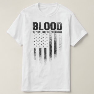 Camiseta la sangre es la tinta og la libertad veteranos la 