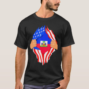 Camiseta La sangre haitiana dentro de mí bandera de Haití