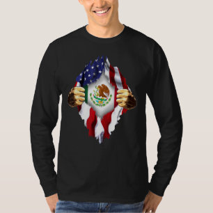 Camiseta La sangre mexicana dentro de mí Bandera estadounid
