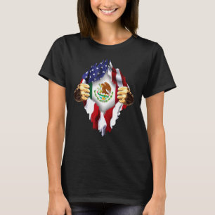 Camiseta La sangre mexicana dentro de mí Bandera estadounid