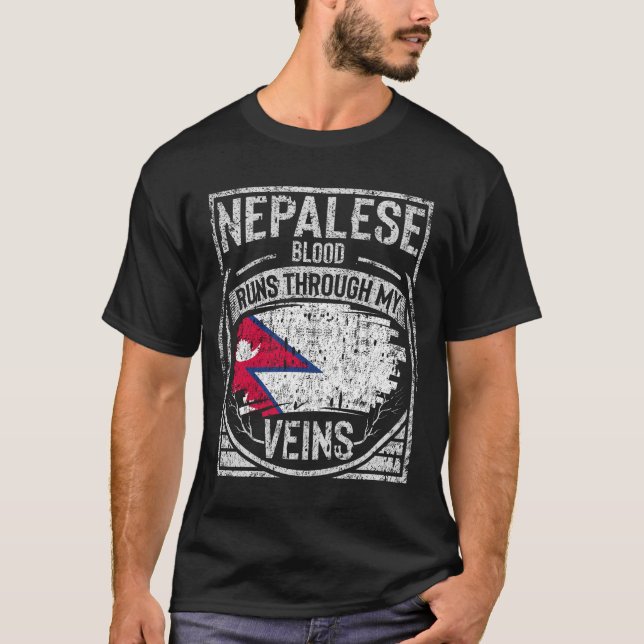 Camiseta La sangre nepalesa corre por mis venas (Anverso)