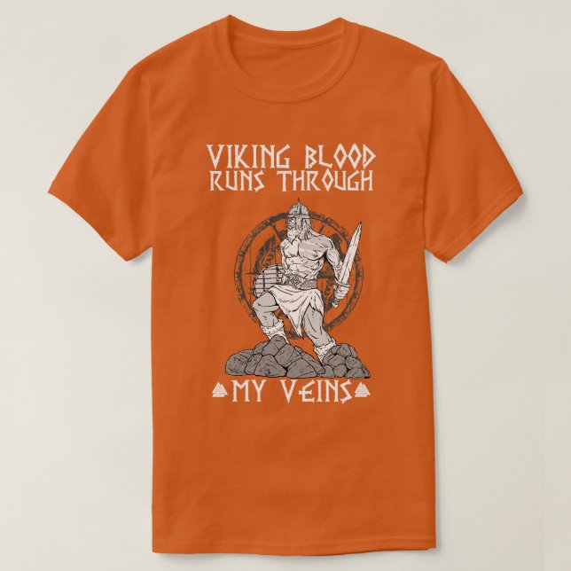 Camiseta La Sangre Viking Corre A Través De 5 (Diseño del anverso)