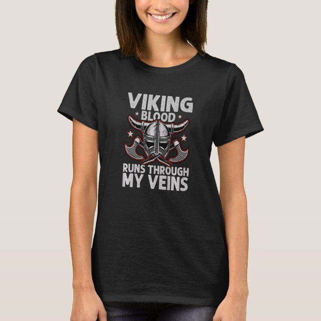 Camiseta La Sangre Viking Corre A Través De Mis venas Shiel (Anverso)