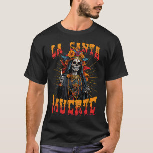 Camiseta La Santa Muerte Calavera de Azúcar La Catrina Cinc