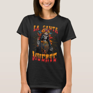 Camiseta La Santa Muerte Calavera de Azúcar La Catrina Cinc