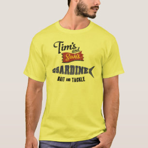 Camiseta La sardina de Tim y del hijo, cebo y tienda de los