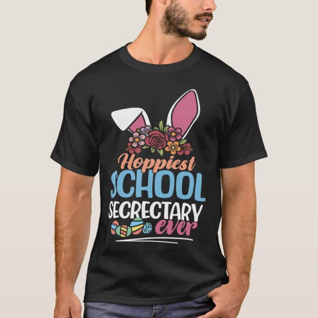 Camiseta La secretaria escolar más saltarina jamás conejo o (Anverso)