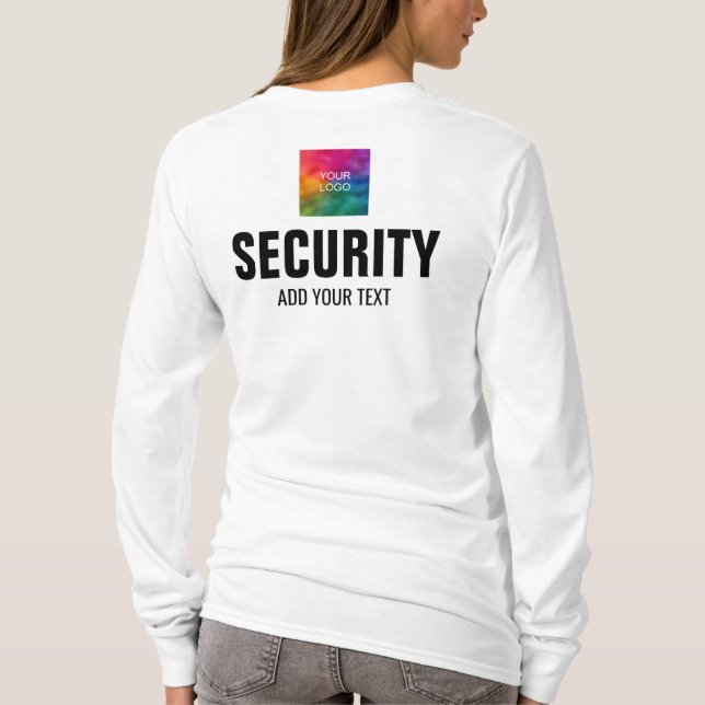 Camiseta La Seguridad De Mangas Largas De Las Mujeres Sube  (Reverso)