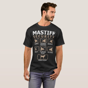 Camiseta La seguridad del perro del mastín acaricia la