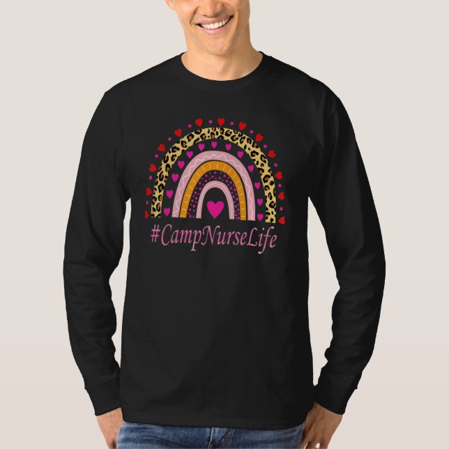 Camiseta La semana de la enfermera Rainbow Leopard de Camp (Anverso)