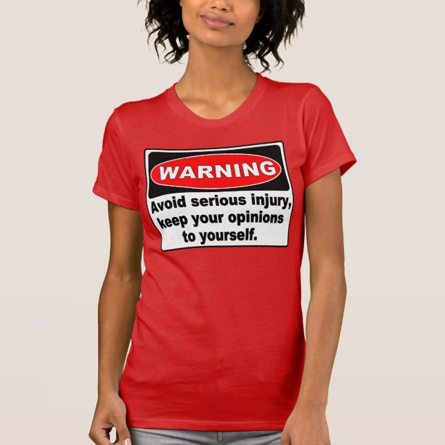 Camiseta La señal de peligro divertida, guarda sus (Anverso)