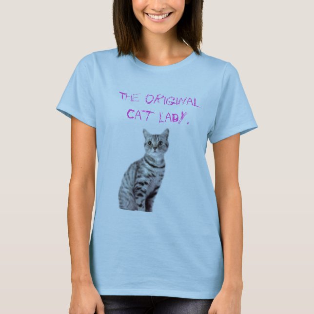 Camiseta La señora original del gato (Anverso)