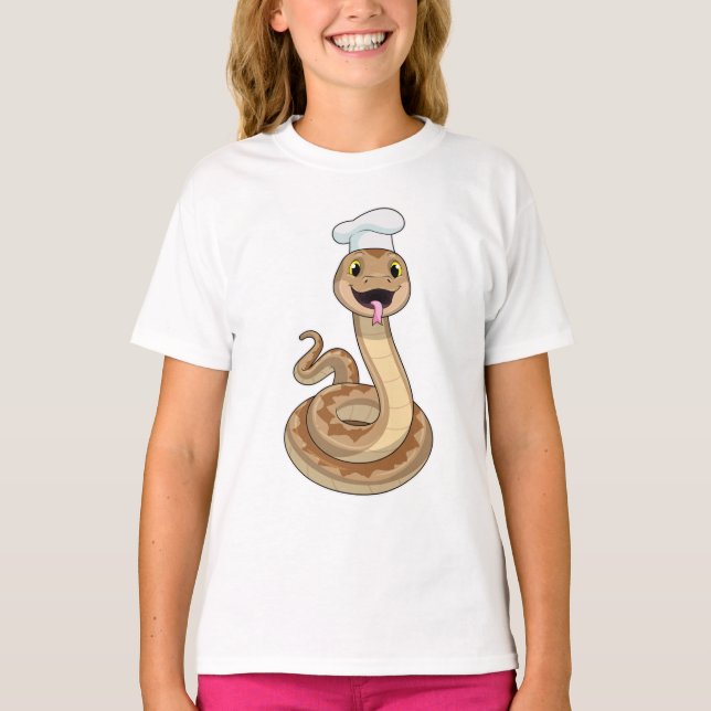Camiseta La serpiente como cocinar con el gorra del chef (Anverso)