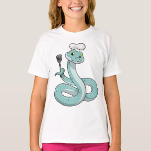 Camiseta La serpiente como cocinar con el gorra del chef