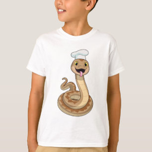 Camiseta La serpiente como cocinar con el gorra del chef