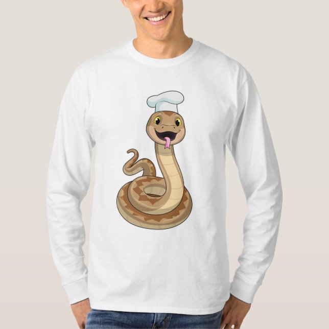 Camiseta La serpiente como cocinar con el gorra del chef (Anverso)