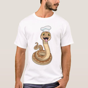 Camiseta La serpiente como cocinar con el gorra del chef