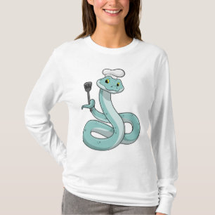 Camiseta La serpiente como cocinar con el gorra del chef