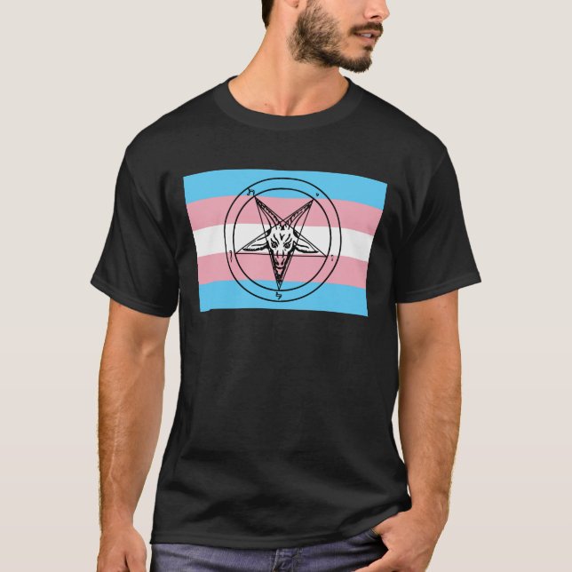 Camiseta La sigilia del orgullo transgénero Baphomet (Anverso)